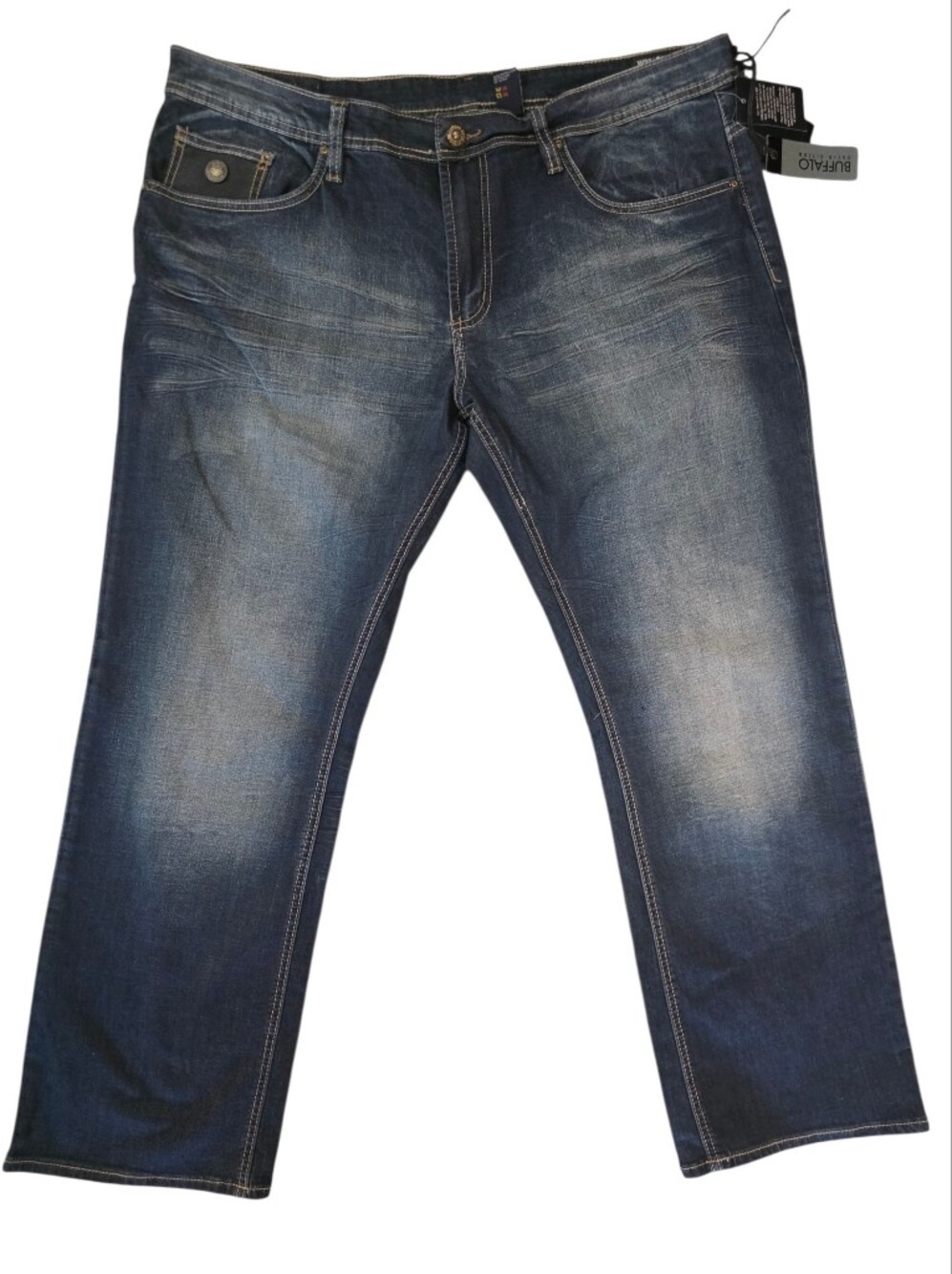 Buffalo David Bitton Men's Blue Washed Straight Jeans